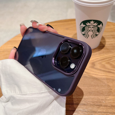 Επίσημη διαφανής θήκη πανοπλίας για iPhone 14 13 12 Mini 11Pro Max 13 Θήκη Hard Acrylic Clear BackPanel Μεταλλικό κάλυμμα πλαισίου κάμερας