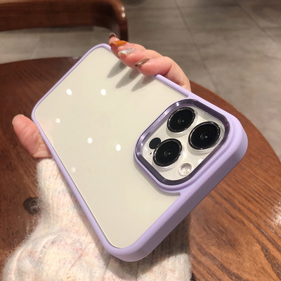 Επίσημη διαφανής θήκη πανοπλίας για iPhone 14 13 12 Mini 11Pro Max 13 Θήκη Hard Acrylic Clear BackPanel Μεταλλικό κάλυμμα πλαισίου κάμερας