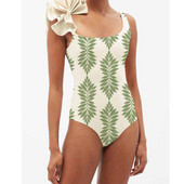 Fashion 2022 Seamless Patchwork Print Fodor fürdőruha Aszimmetrikus Sling Bikini Magas derekú, egyrészes karcsú, hát nélküli strandruha