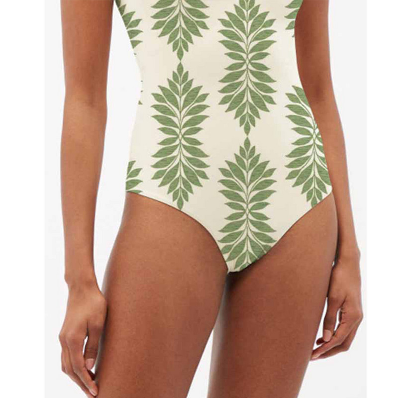 Fashion 2022 Seamless Patchwork Print Fodor fürdőruha Aszimmetrikus Sling Bikini Magas derekú, egyrészes karcsú, hát nélküli strandruha