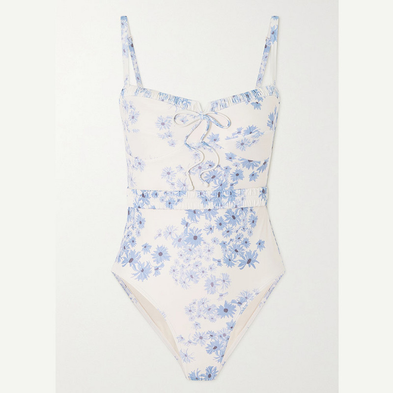 Ženski kupaći kostim 2022. Novi modni plavi jednodijelni kupaći kostimi s cvjetnim printom Push Up odjeća za surfanje bez leđa Kupaći kostimi Ljetna odjeća za plažu