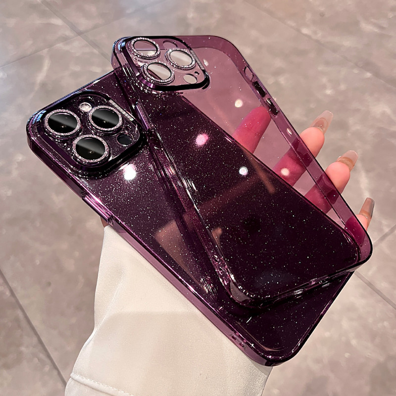 Luxus csillogó kristály gyémánt tok iPhone 14 13 Pro Max 14Plus Bling lencsevédelemhez Ütésálló PC lökhárító átlátszó páncélburkolat
