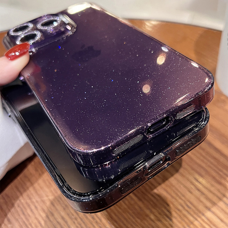 Luxus csillogó kristály gyémánt tok iPhone 14 13 Pro Max 14Plus Bling lencsevédelemhez Ütésálló PC lökhárító átlátszó páncélburkolat