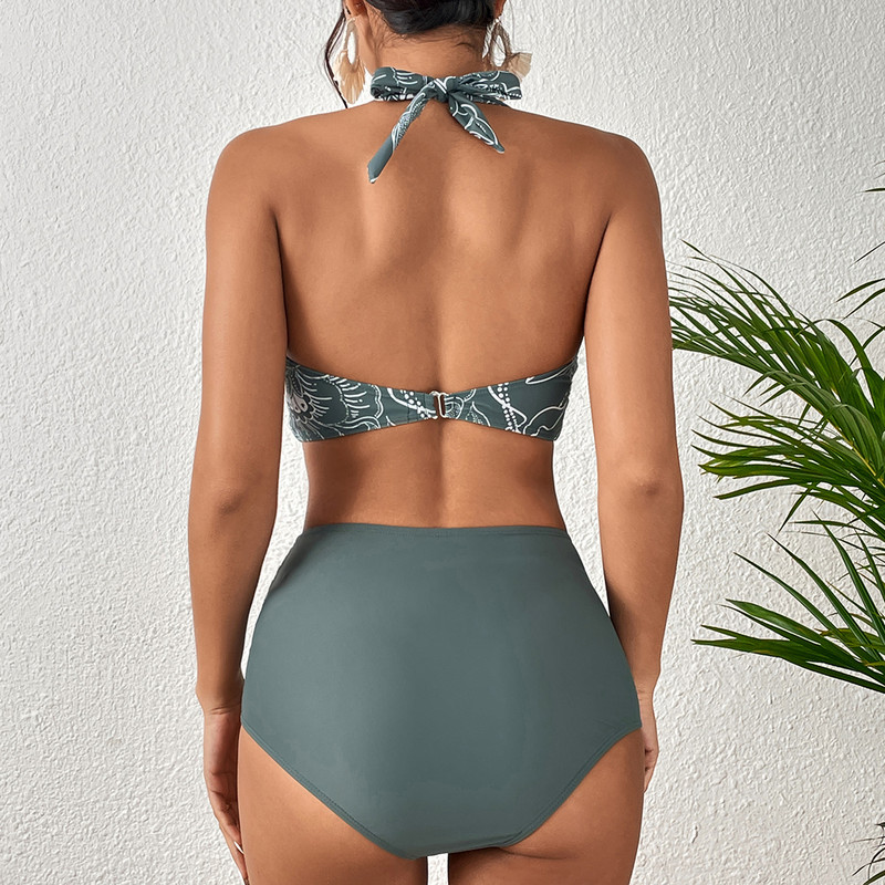 2023-as elülső fürdőruha szexi magas derekú bikini női push up fürdőruha kötőfék, kétrészes strandruha Női bikini
