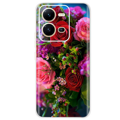 Για Vivo V25 Case 2022 Cute Cat Cartoon Painted Cover Βαμμένο από σιλικόνη μαλακό TPU Fundas Θήκη τηλεφώνου για Vivo V25 V 25 Vivo V25e Πίσω κάλυμμα