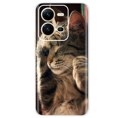 Για Vivo V25 Case 2022 Cute Cat Cartoon Painted Cover Βαμμένο από σιλικόνη μαλακό TPU Fundas Θήκη τηλεφώνου για Vivo V25 V 25 Vivo V25e Πίσω κάλυμμα