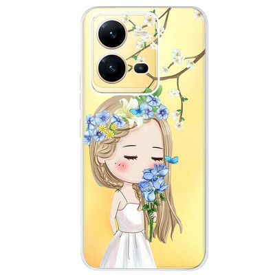 Για Vivo V25 Case 2022 Cute Cat Cartoon Painted Cover Βαμμένο από σιλικόνη μαλακό TPU Fundas Θήκη τηλεφώνου για Vivo V25 V 25 Vivo V25e Πίσω κάλυμμα