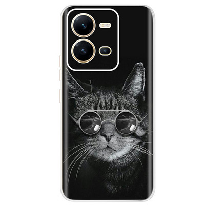 Για Vivo V25 Case 2022 Cute Cat Cartoon Painted Cover Βαμμένο από σιλικόνη μαλακό TPU Fundas Θήκη τηλεφώνου για Vivo V25 V 25 Vivo V25e Πίσω κάλυμμα