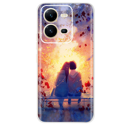 Για Vivo V25 Case 2022 Cute Cat Cartoon Painted Cover Βαμμένο από σιλικόνη μαλακό TPU Fundas Θήκη τηλεφώνου για Vivo V25 V 25 Vivo V25e Πίσω κάλυμμα