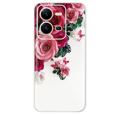 Για Vivo V25 Case 2022 Cute Cat Cartoon Painted Cover Βαμμένο από σιλικόνη μαλακό TPU Fundas Θήκη τηλεφώνου για Vivo V25 V 25 Vivo V25e Πίσω κάλυμμα