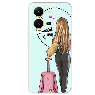 Για Vivo V25 Case 2022 Cute Cat Cartoon Painted Cover Βαμμένο από σιλικόνη μαλακό TPU Fundas Θήκη τηλεφώνου για Vivo V25 V 25 Vivo V25e Πίσω κάλυμμα