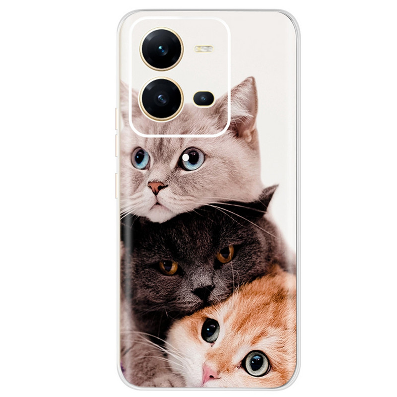 Για Vivo V25 Case 2022 Cute Cat Cartoon Painted Cover Βαμμένο από σιλικόνη μαλακό TPU Fundas Θήκη τηλεφώνου για Vivo V25 V 25 Vivo V25e Πίσω κάλυμμα