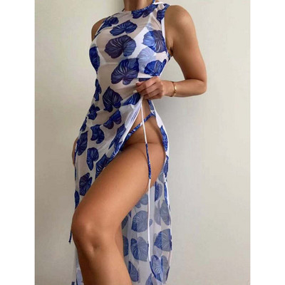 2022 3 db új szexi bikini női fürdőruha Cover Up Beach fürdőruha hálós brazil bikini szett fürdőruha bikini nyár