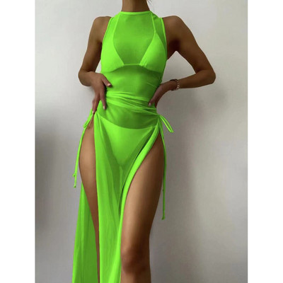 2022 3 db új szexi bikini női fürdőruha Cover Up Beach fürdőruha hálós brazil bikini szett fürdőruha bikini nyár