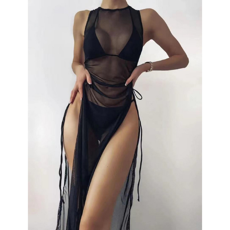 2022 3 db új szexi bikini női fürdőruha Cover Up Beach fürdőruha hálós brazil bikini szett fürdőruha bikini nyár