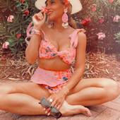 Crveni ženski bikini na jedno rame Novi kupaći kostim s remenom za 2023. Push up kupaći kostim Slatka bikini odjeća za plažu za kupanje