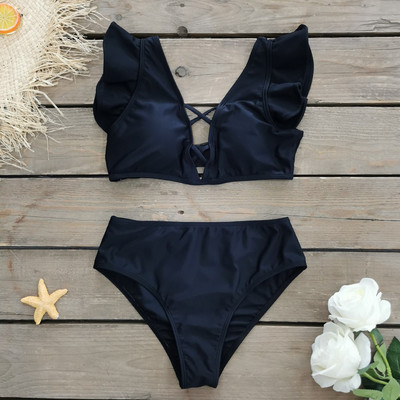 2022 Bikini cu talie înaltă Costum de baie pentru femei Costum de baie imprimeu Costume din două piese pentru femeie Push Up Costum de baie cu tăietură în V de vară biquini cu cordon