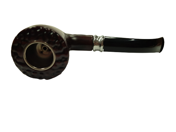 Лула, За тютюн, Овална, Дърво/Пластмаса, Без филтър