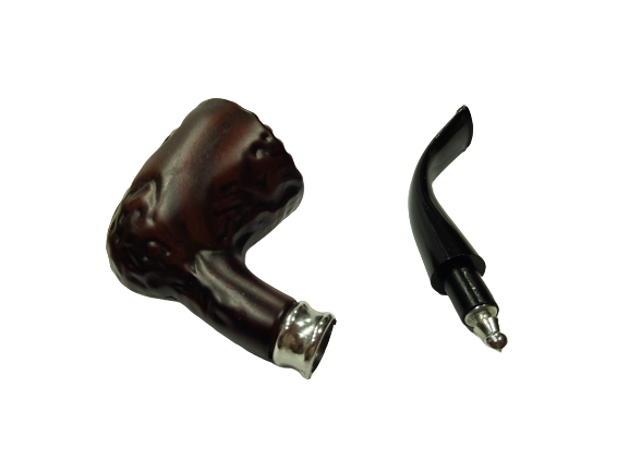 Лула, За тютюн, Овална, Дърво/Пластмаса, Без филтър