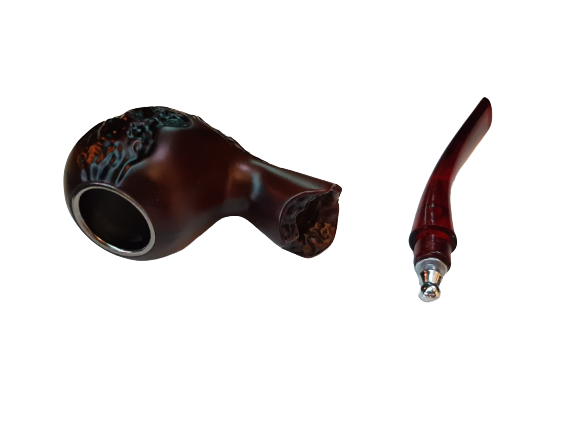 Лула, За тютюн,  Дърво/пластмаса, Без Филтър, Червен