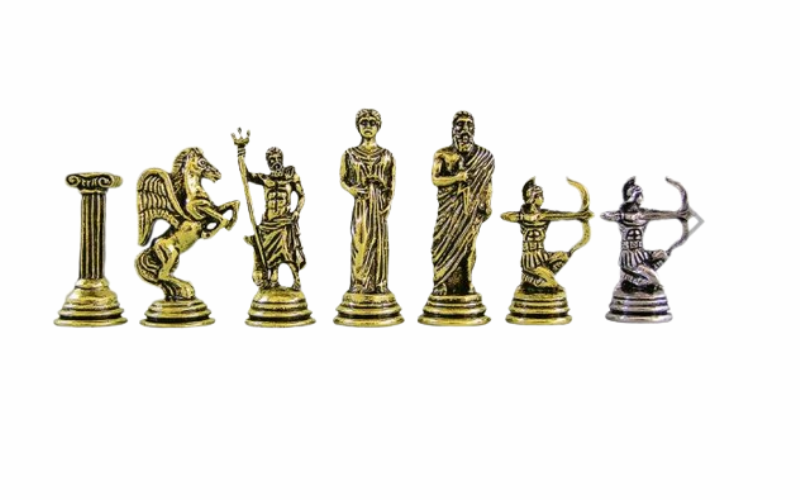 Шах Ahelos, Стрелци, Метален, Тъмно Червен, 25х25 см