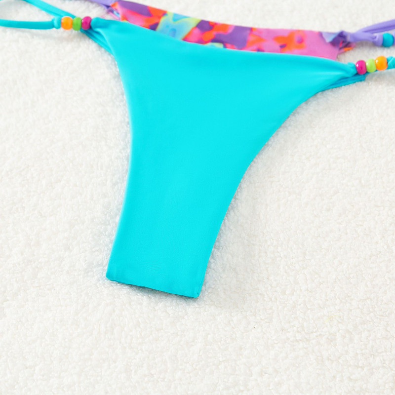 Szexi bikini 2023 Push Up fürdőruha női patchwork bikini szett kötőfékes fürdőruha kockás mintás fürdőruha Szexi strandfürdőruha