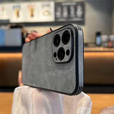 Luxus báránybőr tok iPhone 14 13 12 11 Pro Max XS XR X 8 7 Plus SE 2020 Retro Anti-Shock ütésálló páncél fényvédő burkolatokhoz