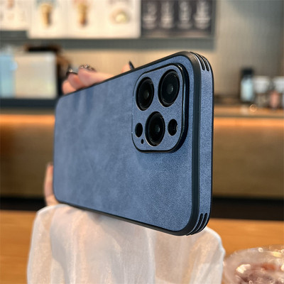 Luxus báránybőr tok iPhone 14 13 12 11 Pro Max XS XR X 8 7 Plus SE 2020 Retro Anti-Shock ütésálló páncél fényvédő burkolatokhoz