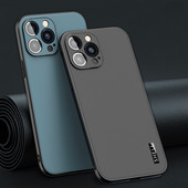 Luksuzna mat maska za iPhone 14 13 12 11 Pro Max XS XS XR Plus Poslovna ugodna crna maska bez otisaka prstiju