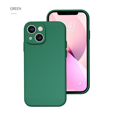 Θήκη τηλεφώνου για iPhone X XR XS 11 12 13 14 Pro Max 7 8 Plus Contracted Pure Color Απαλό πίσω κάλυμμα υγρής σιλικόνης αντικραδασμικό