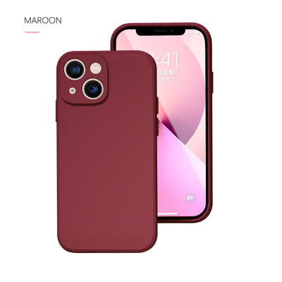 Θήκη τηλεφώνου για iPhone X XR XS 11 12 13 14 Pro Max 7 8 Plus Contracted Pure Color Απαλό πίσω κάλυμμα υγρής σιλικόνης αντικραδασμικό
