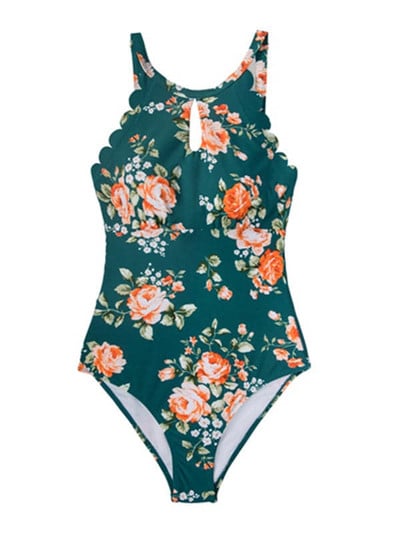 Sexy Halter Beachwear Ολόσωμο μαγιό αμάνικο U λαιμόκοψη λουλουδάτο κούφιο μαγιό Γυναικεία μαγιό Καλοκαιρινό μαγιό