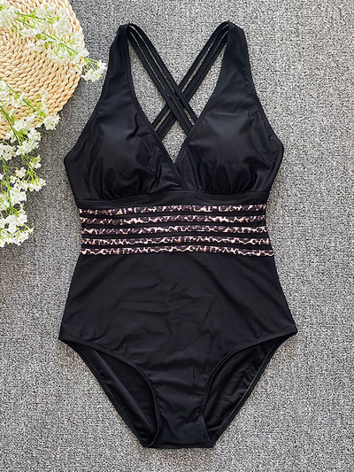 Costum de baie întreg, solid, cu talie înaltă, sexy, pentru femei, leopard, cu dungi vintage, costum de baie cu bandaj fără spate, monokini dintr-o bucată 2022