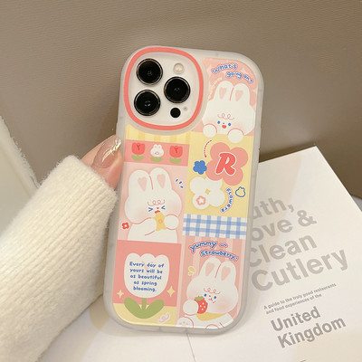 Θήκη τηλεφώνου για Iphone 12 Mini 14 11 13 Pro Max Xr X Xs Max 7 8 Plus Cartoon Soft Cute Rabbit Girl Silicone Kawaii Πίσω κάλυμμα