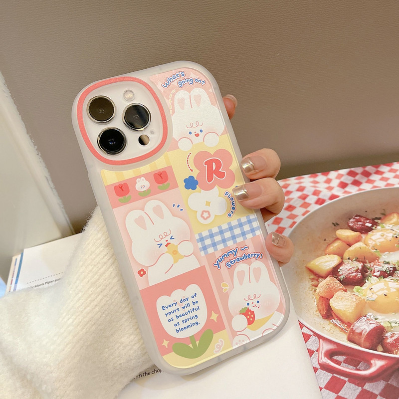 Θήκη τηλεφώνου για Iphone 12 Mini 14 11 13 Pro Max Xr X Xs Max 7 8 Plus Cartoon Soft Cute Rabbit Girl Silicone Kawaii Πίσω κάλυμμα