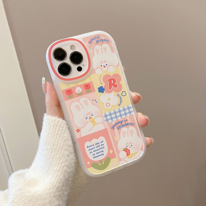 Θήκη τηλεφώνου για Iphone 12 Mini 14 11 13 Pro Max Xr X Xs Max 7 8 Plus Cartoon Soft Cute Rabbit Girl Silicone Kawaii Πίσω κάλυμμα