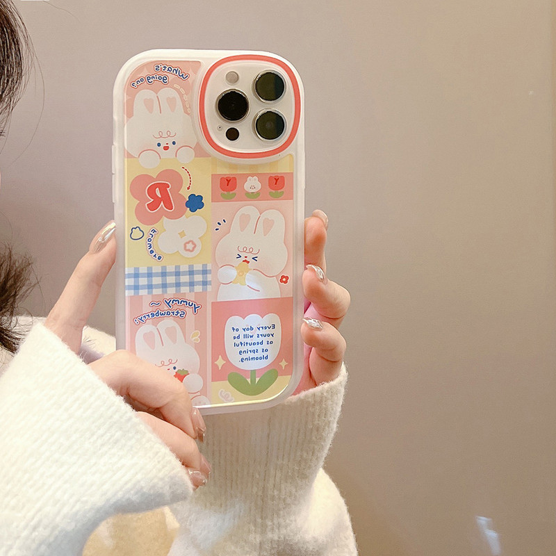 Θήκη τηλεφώνου για Iphone 12 Mini 14 11 13 Pro Max Xr X Xs Max 7 8 Plus Cartoon Soft Cute Rabbit Girl Silicone Kawaii Πίσω κάλυμμα
