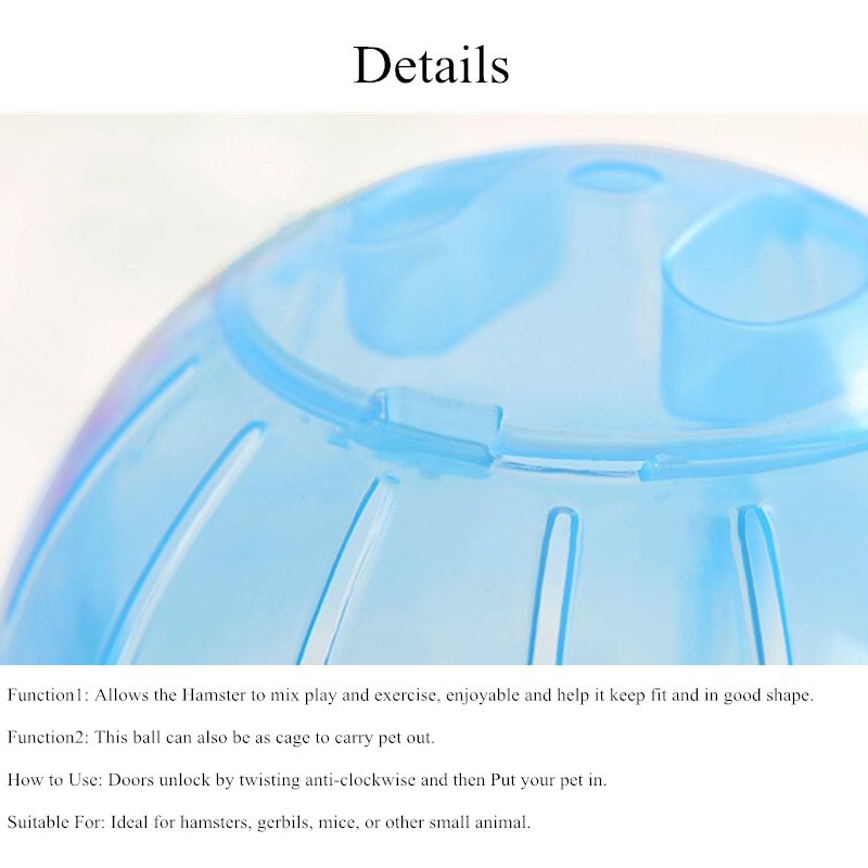 19 cm veliki ljubimac, glodavac, miš, lopta za trčanje, gerbil, štakor, plastične igračke za tjelovježbu, prijenosni, smiješni, čvrsti hrčak, dodaci za lopte za trčanje