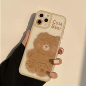 Θήκη τηλεφώνου για Iphone 12 Mini 14 11 13 Pro Max Xr X Xs Max 7 8 Plus Contracted Cute Cartoon Animal Bear Protection Back cover