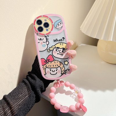 Telefontok Iphone 13 14 12 11 Pro Max telefonhoz Kreatív Vicces Csúnya Imádnivaló Nagy csoportos fotógyöngy függőlánc átlátszó hátlap