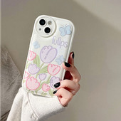 Telefonska torbica za IPhone 14 11 13 12 Pro Max X XS Max XR Plus Retro Tulipan Cvijeće Leptir Mjehurići zraka Stražnja maska protiv ogrebotina