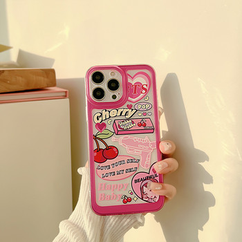 Калъф за телефон за IPhone 14 7 8 Plus 13 Mini 11 12 Pro Max X XS XR Cute Sweet Pop Cherry Girls Water Gun Силиконов мек заден капак