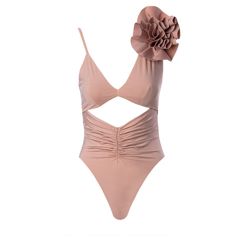 Jednodijelni komplet jednodijelnog bikinija s cvjetnim motivima, seksi izrezana odjeća za plažu Ženski kupaći kostim za surfanje bez leđa