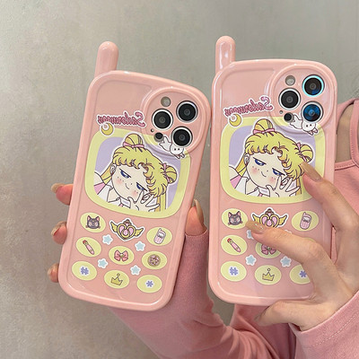 Αστεία Ρετρό Anime Personality Pink Graffiti Χαριτωμένη θήκη τηλεφώνου για IPhone 14 Plus 13 Pro 12 11 Pro Max Creative Protection Cover