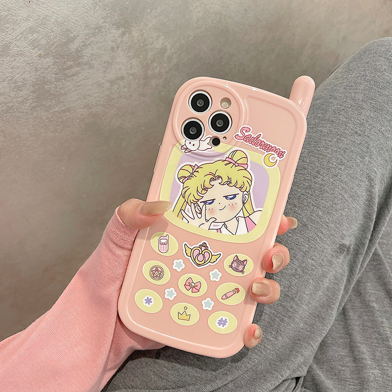 Αστεία Ρετρό Anime Personality Pink Graffiti Χαριτωμένη θήκη τηλεφώνου για IPhone 14 Plus 13 Pro 12 11 Pro Max Creative Protection Cover