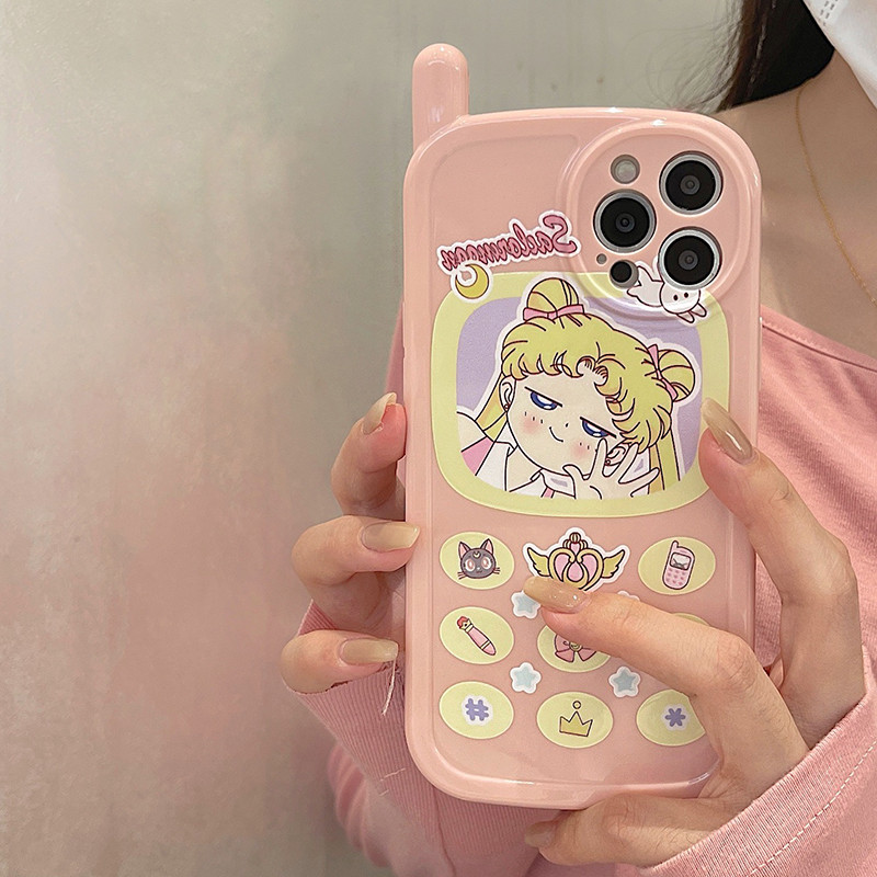 Αστεία Ρετρό Anime Personality Pink Graffiti Χαριτωμένη θήκη τηλεφώνου για IPhone 14 Plus 13 Pro 12 11 Pro Max Creative Protection Cover