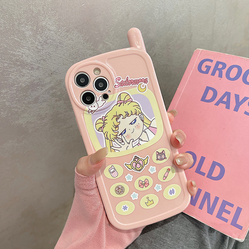 Αστεία Ρετρό Anime Personality Pink Graffiti Χαριτωμένη θήκη τηλεφώνου για IPhone 14 Plus 13 Pro 12 11 Pro Max Creative Protection Cover