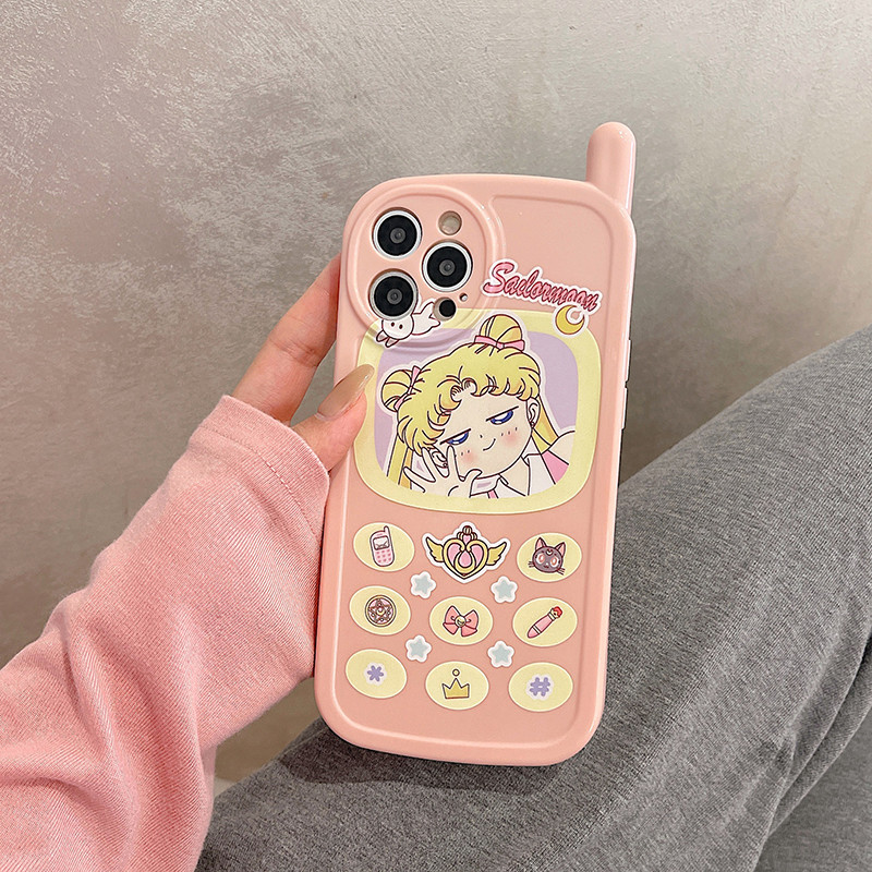 Αστεία Ρετρό Anime Personality Pink Graffiti Χαριτωμένη θήκη τηλεφώνου για IPhone 14 Plus 13 Pro 12 11 Pro Max Creative Protection Cover