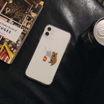 Калъф за телефон за Iphone 14 Plus 12 Mini 11 13 Pro Max Xr X Xs Max 7 8 Прозрачен смешни графити с животни Удароустойчив мек заден капак