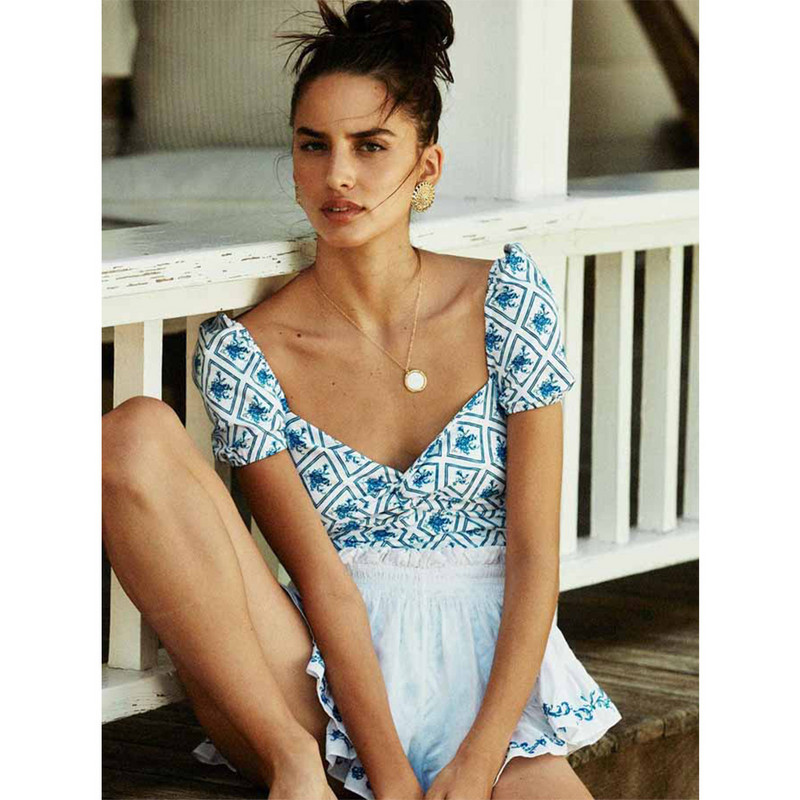 Modni jednodijelni kupaći kostim s plavim printom Plava blagdanska odjeća za plažu Dizajnerski kupaći kostim Ljetna odjeća za surfanje